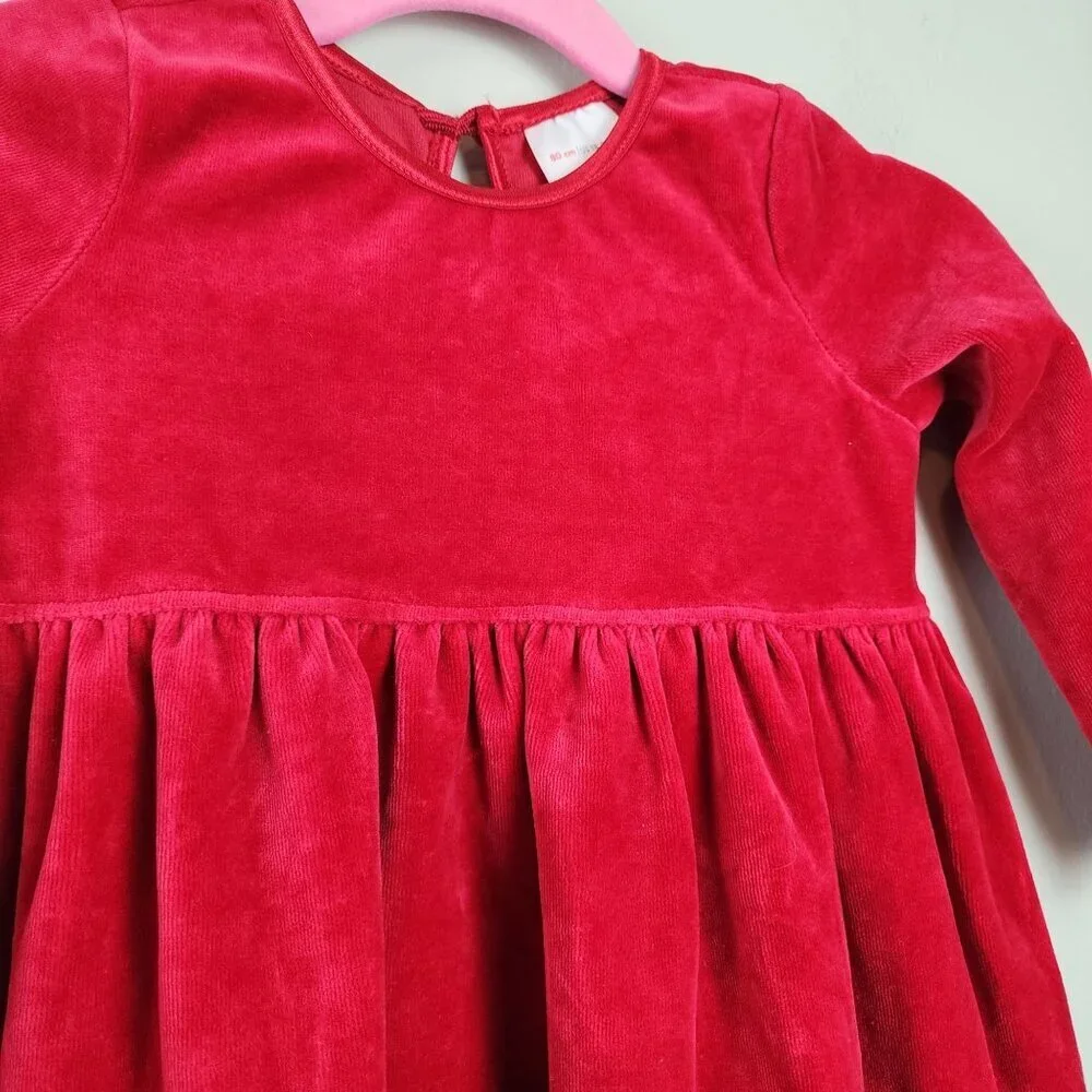 Hanna Andersson Red Velvet Toddler Dress Size 80 / 18-24 Holiday
